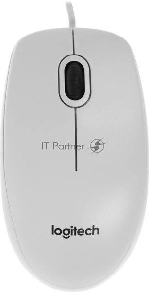 Мышь проводная Logitech B100 белый, 1000 dpi, USB, кнопки - 3