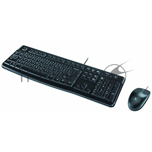 Комплект клавиатура+мышь Logitech MK120 проводной, USB, 1000 DPI, чёрный(заводская гравировка)