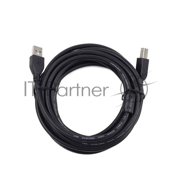 Кабель Gembird/Cablexpert USB 2.0 Pro AM/BM, 3м, экран, 2феррит.кольца, черный, пакет
