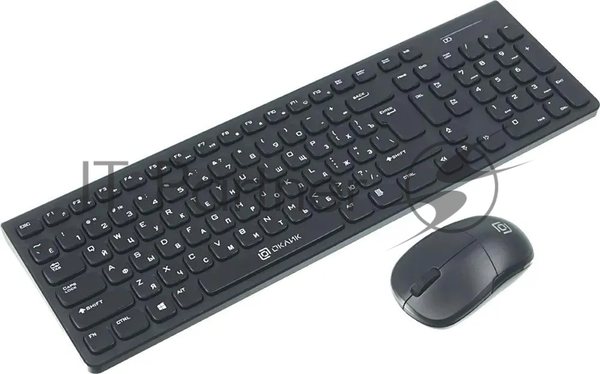 Комплект клавиатура+мышь Oklick 220M беспроводной, USB, 1000 DPI, чёрный