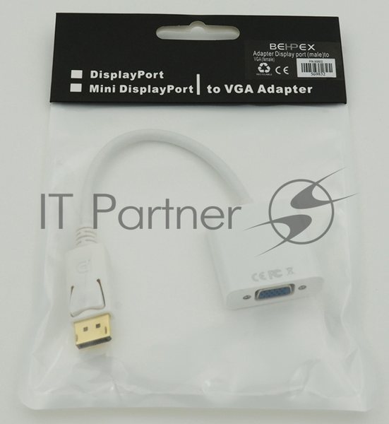 Переходник Belsis Display port (male) to VGA (female)