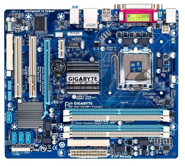 Материнская плата Gigabyte GA-G41M-COMBO RTL {S775, iG41, 2xDDR2 + 2xDDR3, SVGA+PCI-E, ATA, SATA, VT1708S 6ch, GLAN, mATX}