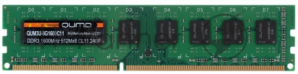 Оперативная память Qumo, DDR3L, 8GB (1x8GB), DIMM, 1600MHz, CL11
