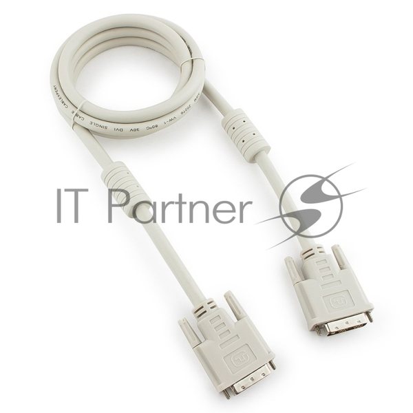 Кабель DVI-D single link Gembird/Cablexpert CC-DVI-6C, 19M/19M, 1.8м, серый, экран, феррит.кольца, пакет