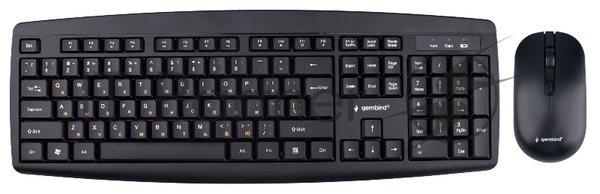 Комплект клавиатура+мышь Gembird KBS-8000 беспроводной, USB, 1600 DPI, чёрный