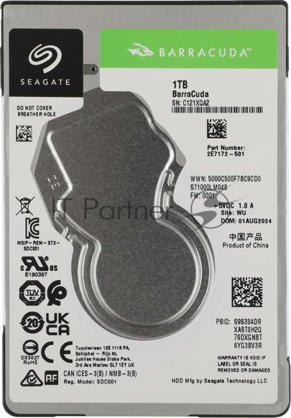 Жесткий диск Seagate Original SATA-III 1Tb ST1000LM048 Barracuda (5400rpm) 128Mb 2.5"