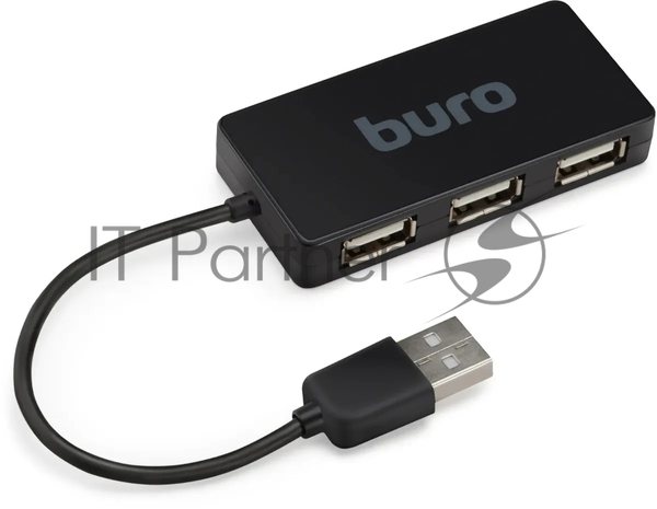 USB-концентратор Buro BU-HUB4-U2.0-Slim, USB, USB 4 порта, USB