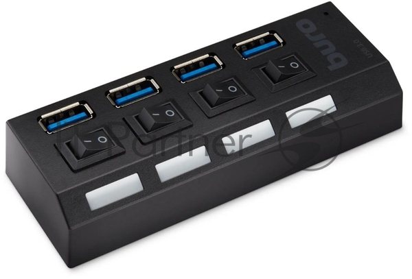 USB-концентратор Buro BU-HUB4-U3.0-L, USB 3.0, USB 4 порта, USB