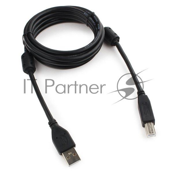 Кабель USB2.0 Pro Cablexpert CCF2-USB2-AMBM-6, AM/BM, 1.8м, экран, 2феррит.кольца, черный, пакет