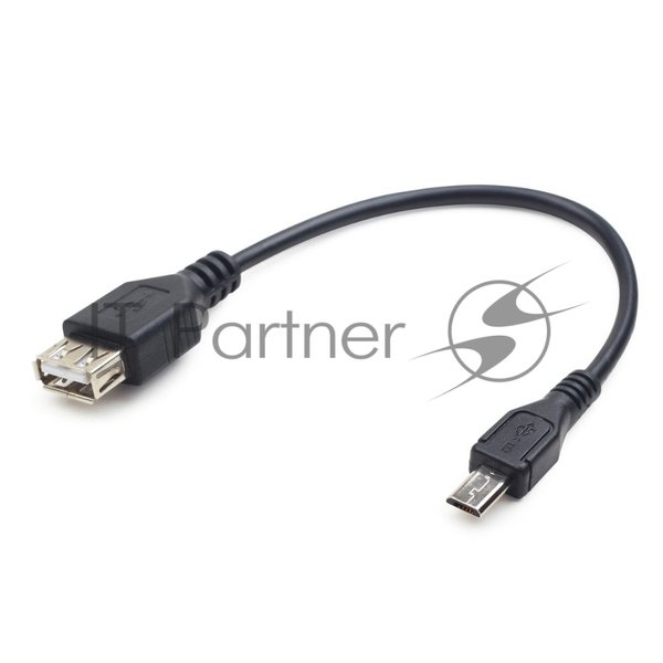 Кабель USB2.0 OTG Cablexpert A-OTG-AFBM-03 USBAF/MicroBM, 0.15м, удлиненный разъем micro USB - 9мм, пакет