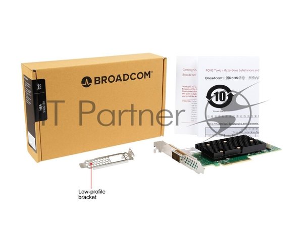 Контроллер SAS 9400-8e SGL (05-50013-01), PCIe 3.1 x8 LP, Tri-Mode SAS/SATA/NVMe 12G HBA, 8port(1*ext SFF8644), 3408 IOC