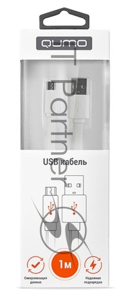 Кабель Cable Qumo mUSB 1м плоск белый (R-UmU-1,5W) (20516)