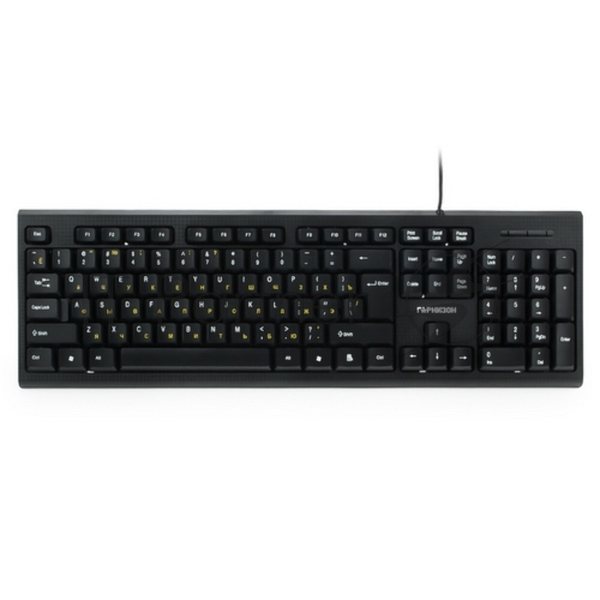 Клавиатура проводная Гарнизон GK-120, USB, черный, поверхность- карбон