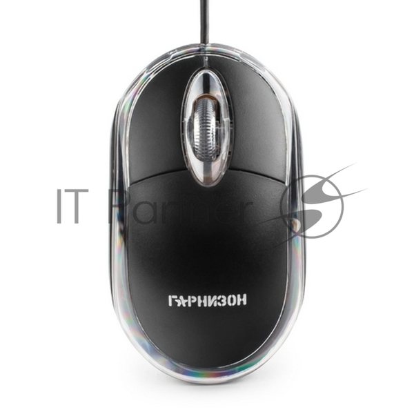 Мышь проводная Гарнизон GM-100 черный, 1000 dpi, USB, кнопки - 3