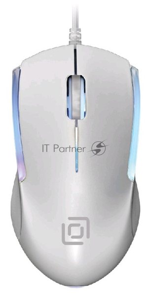 Мышь проводная Oklick 245M белый, 1000 dpi, USB, кнопки - 3