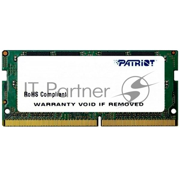 Оперативная память Patriot Signature, DDR4, 4GB (1x4 GB), 2400 MHz, CL17, SO-DIMM