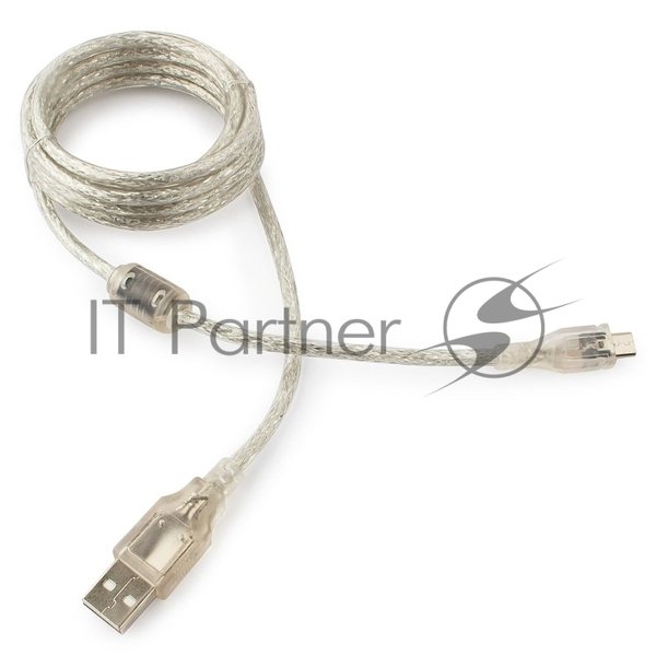 Кабель Cablexpert USB2.0 Pro, AM/microBM, 1,8м, экран, феррит.кольцо, прозрачны (CCP-mUSB2-AMBM-6-TR)