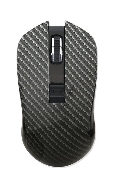 Мышь беспроводная Qumo Kevlar M26 черный, 1600 dpi, радиоканал, USB, кнопки - 4