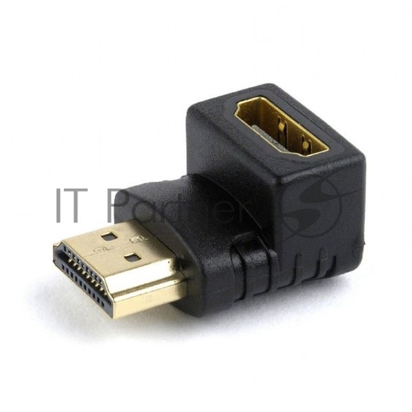 Переходник Cablexpert HDMI-HDMI 19F/19M, угловойсоединитель 90 градусов, золотые разъемы (A-HDMI90-FML)