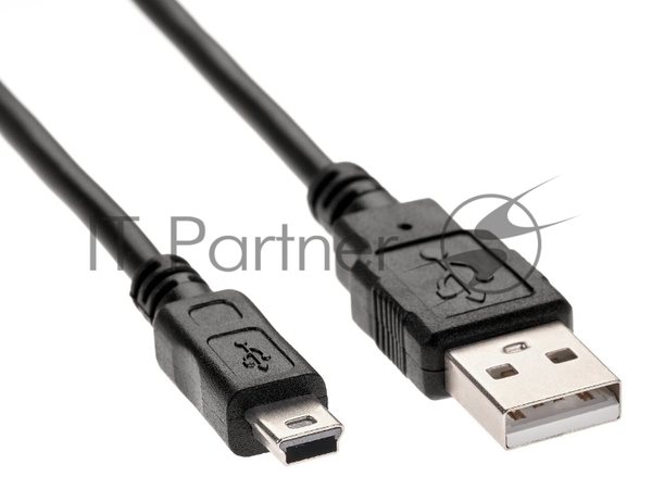 Кабель USB 2.0 A-->mini-B 5P (1м) черный TELECOM/VCOM TC6911BK-1.0M
