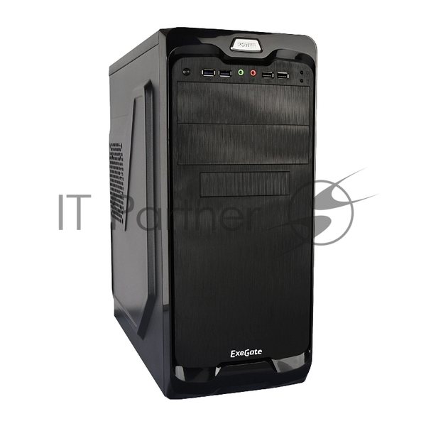 Компьютерный корпус Miditower ExeGate UN-604 Black, ATX, (UN450, 120мм) 2хUSB+2хUSB 3.0, Audio