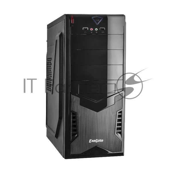 Компьютерный корпус Miditower ExeGate CP-601 Black, ATX, (CP450W, 80мм), 2хUSB, Audio