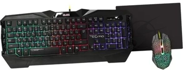 Комплект клавиатура+мышь Qumo Solaris проводной, USB, 2200 DPI, чёрный