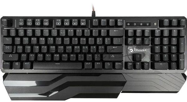 Клавиатура проводная A4 B975 механическая черный USB Gamer LED (подставка для запястий)