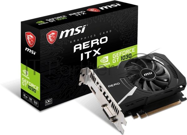 Видеокарта MSI PCIE16 GT1030 2GB GDDR4 GT 1030 AERO ITX 2GD4 OC