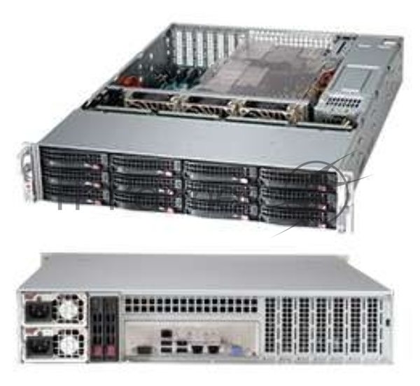 Корпус Supermicro CSE-826BAC4-R920LPB, 2U, 8 x SAS3 & 4 x hybrid NVMe 3.5 bays