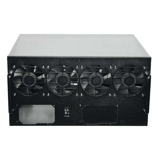 Корпус для майнинга ExeGate EX270771RUS Pro 8-430 (без БП, 2хUSB, 4хfan 120мм, места под: 8 видеокарт, 2 БП)