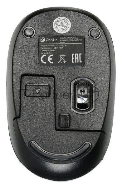 Мышь беспроводная Oklick 505MW черный, 1000 dpi, радиоканал, USB, кнопки - 3