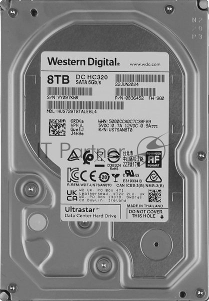 Жесткий диск Western Digital 8Tb (7200rpm) Ultrastar DC HC320 SATA-III 256Mb 3.5"