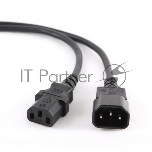 Кабель питания сист.блок-монитор Cablexpert PC-189-1-1.8M, 1.8м, C13-C14, 3x1кв.мм., черный, с заземлением