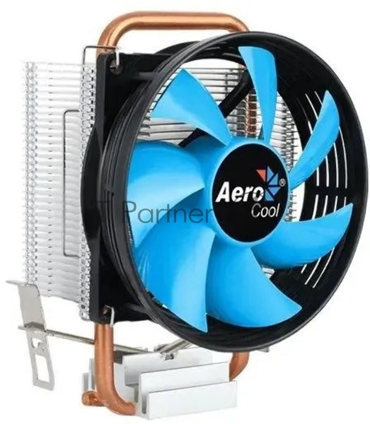 Кулер для процессора Aerocool/Formula Verkho 1-3P черный/синий, 90 мм, алюминий/медь, 2300 об/мин, 27.6 дБ, 3 pin, 100 Вт, 125 мм