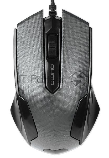 Мышь проводная Qumo Office M14 серый, 1000 dpi, USB, кнопки - 3