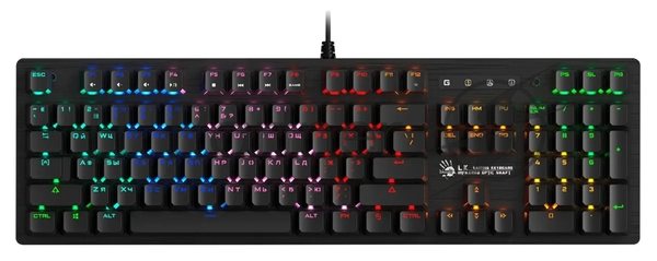 Клавиатура проводная A4 Bloody B820R Blue S механическая черный USB LED