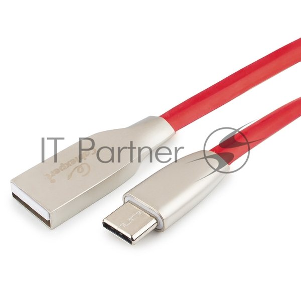 Кабель USB2.0 Cablexpert CC-G-USBC01R-1M, AM/Type-C, серия Gold, длина 1м, красный, блистер