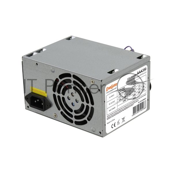 Блок питания ExeGate AAA350 (ES259589RUS-S), 350Вт, 80мм, серебряный