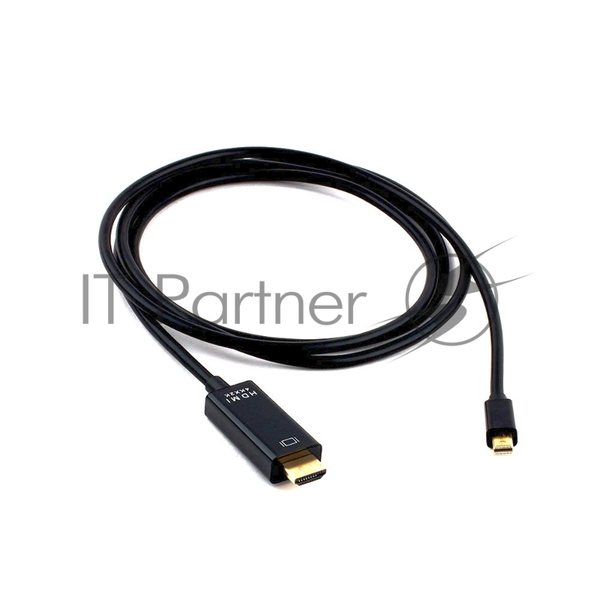 Кабель Cablexpert mDP-HDMI, 20M/19M, 1.8м, черный, позол.разъемы, пакет (CC-mDP-HDMI-6)