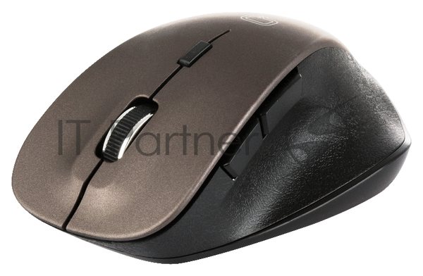 Мышь беспроводная Qumo Office Elite M55 коричневый, 2400 dpi, радиоканал, USB, кнопки - 6