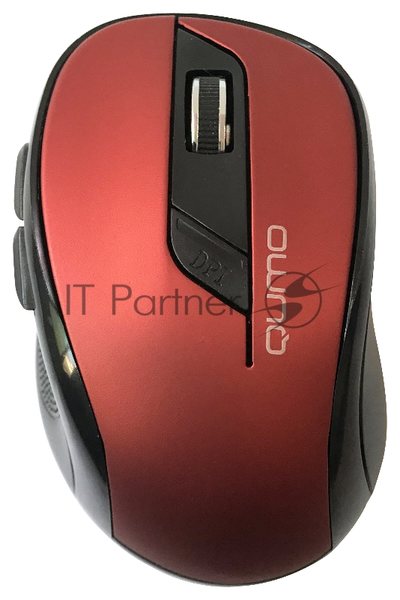 Мышь беспроводная Qumo Office Line M62 красный, 1600 dpi, радиоканал, USB, кнопки - 6
