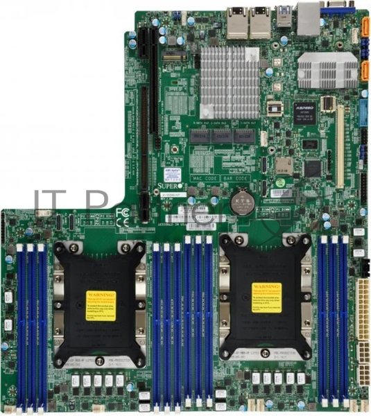 Материнская плата SuperMicro MBD-X11DDW-NT-B 12.3" x 13.4"  LGA 3647  Up to 1.5TB 3DS ECC RDIMM  ntel® C622 controller for 14 SATA3  6 USB 3.0 ports (4 rear + 2 headers) Type A  1 VGA port