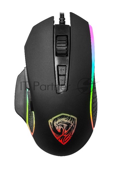 Мышь проводная Qumo Pantheon M50 черный, 3200 dpi, USB, кнопки - 7
