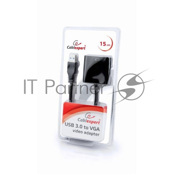 Видеоадаптер (конвертер) USB 3.0 --> VGA Cablexpert AB-U3M-VGAF-01, черный