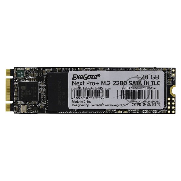 Накопитель SSD ExeGate NextPro+ UV500TS128, 128Gb, M.2, SATA 3, R/W 558/497