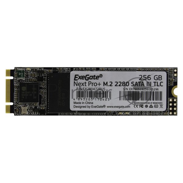 Накопитель SSD ExeGate NextPro+ UV500TS256, 256Gb, SATA III, M.2 2280, R/W 561/500
