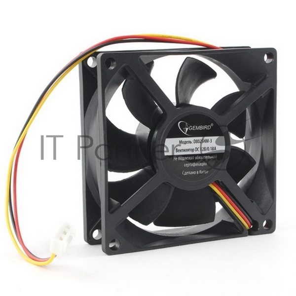 Вентилятор для корпуса Gembird D8025HM-3 черный 80мм 2600rpm 30.5db 3-pin