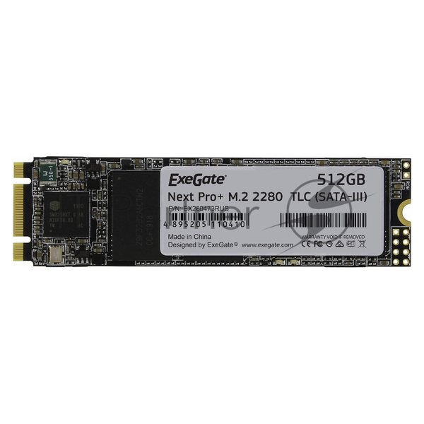 Накопитель SSD ExeGate NextPro+ UV500TS512, 512Gb, M.2 2280, SATA III, R/W 568/500