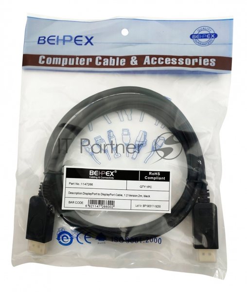 Кабель 1.2v DisplayPort (m) DisplayPort (m) 2м